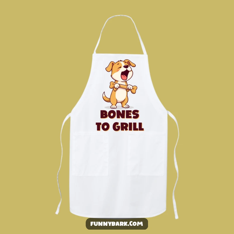 Funny Standing Dog Apron: Bone Bark Kitchen Triumph - Hilarious Cooking Gift