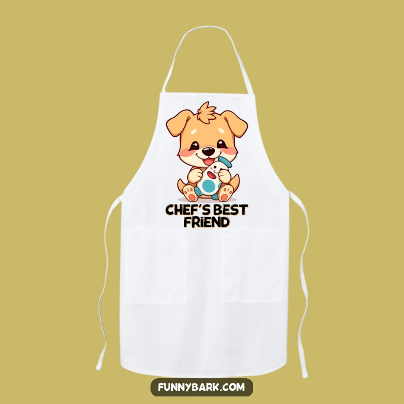 Funny Dog Chef Apron - Playful Pup with Toy, Perfect Funny Gift!