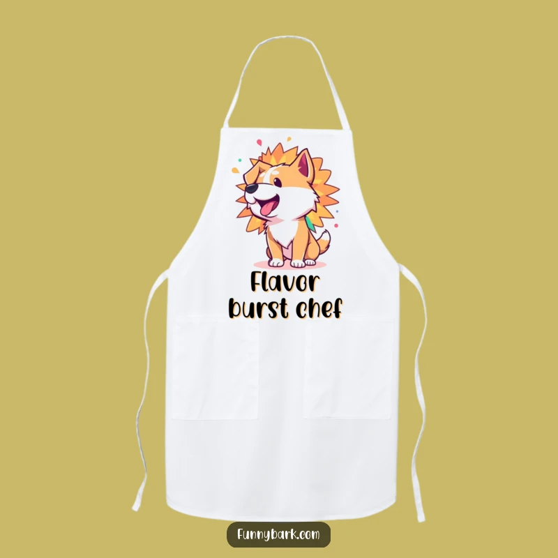 Funny Chef Bark Burst Apron: Cook with Colorful Canine Energy
