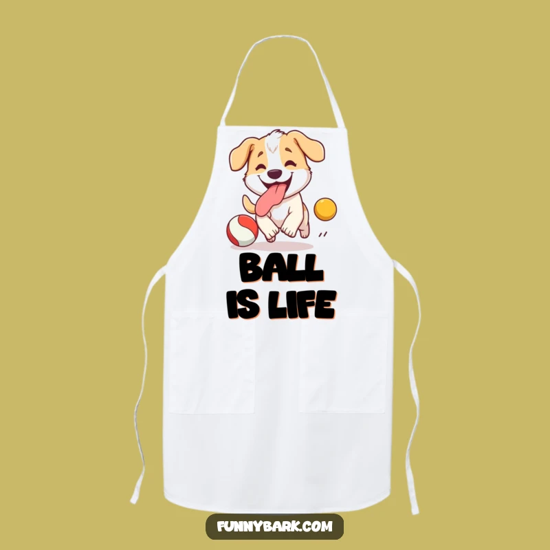 Funny Dog Ball Chase Apron: Chef Pup Style, Perfect Messy Fun, Great Funny Gift