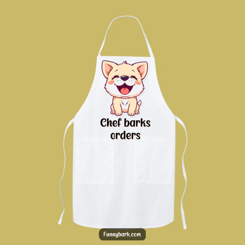 Funny Dog Barking Joyful Apron: Exuberant Character - Kitchen Fun Gift
