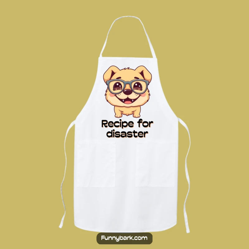 Funny Dog Glasses Apron - Kitchen Pup Chef Bib Silly Grin Gift