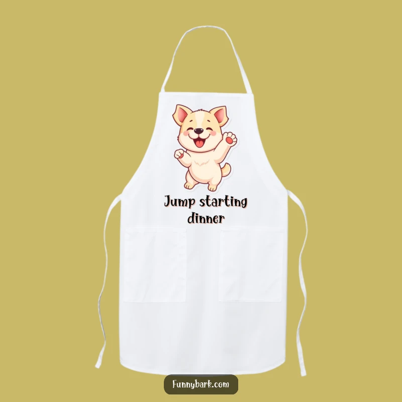 Funny Playful Dog Apron - Jump into Cooking!