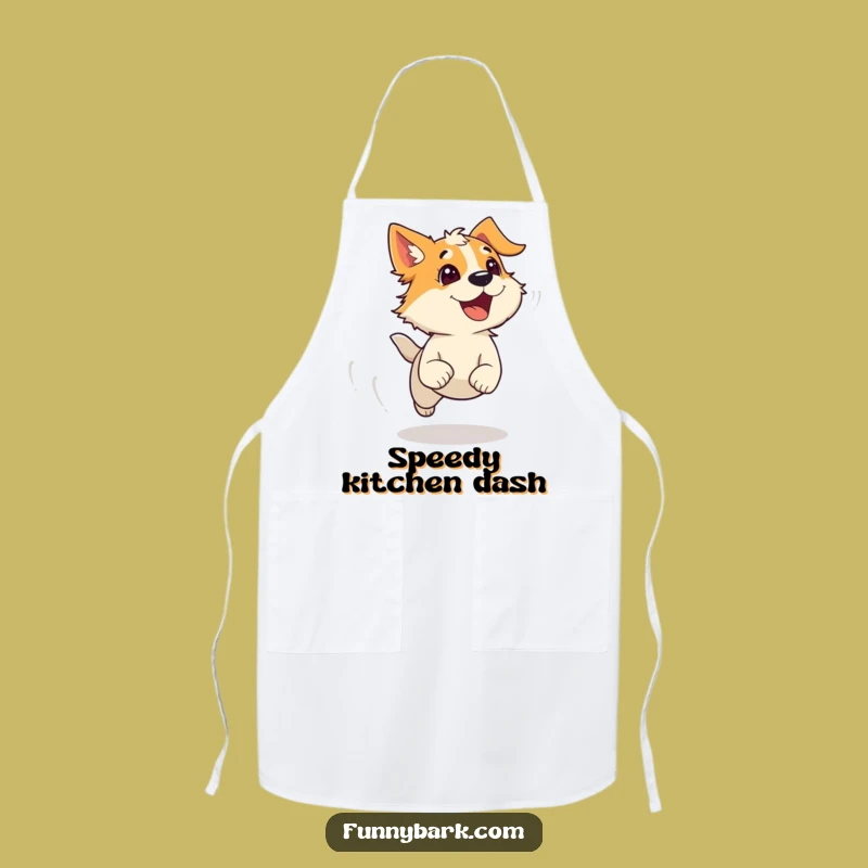 Funny Running Dog Apron: Windy Bark Kitchen Fun - Hilarious Cooking Gift