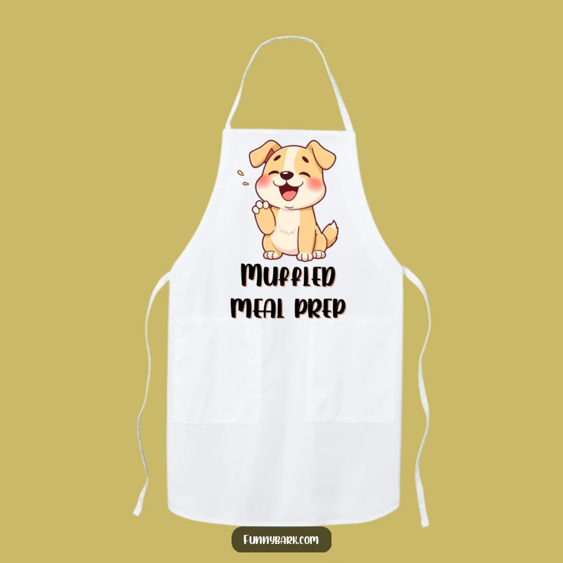 Funny Muffled Bark Dog Paw Apron: Cook with Quiet Giggles