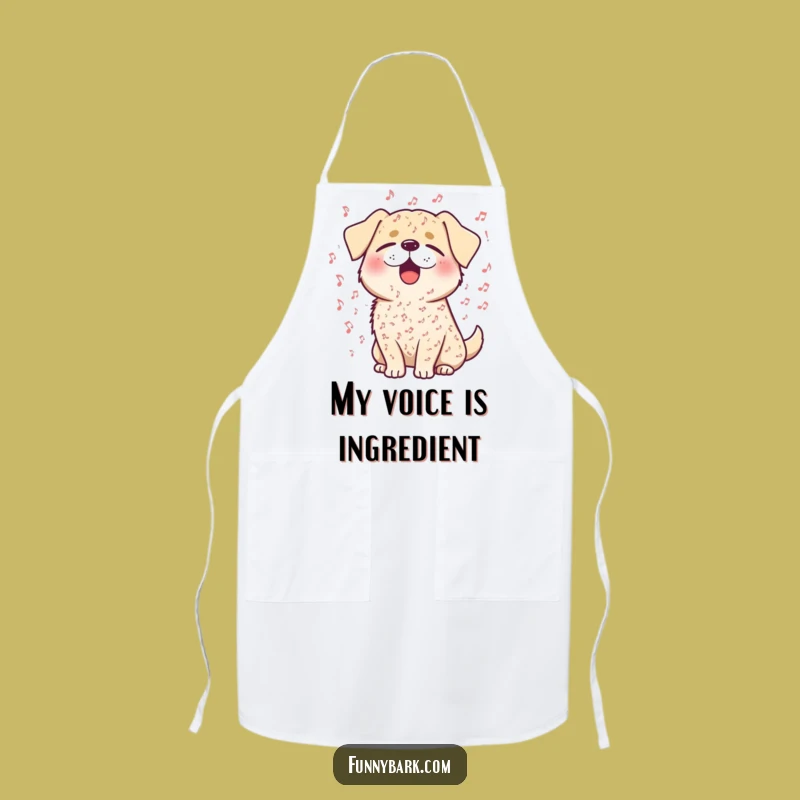 Funny Singing Dog Apron - Chef Canine Crooner, Gift for Music Lovers