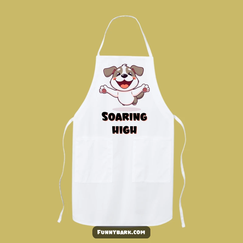 Funny Dog Leaping Apron: Kitchen Jumps, Fun Cooking Gear, Perfect Funny Gift