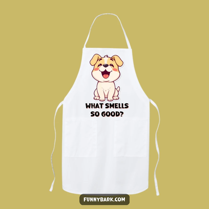 Funny Curious Dog Apron: Cook with Charm!