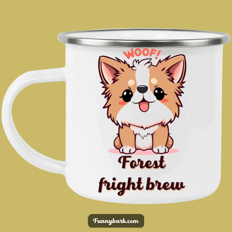 Funny Camping Mug - Spiky Fur WOOF!, Outdoor Coffee Cup, Perfect Funny Gift