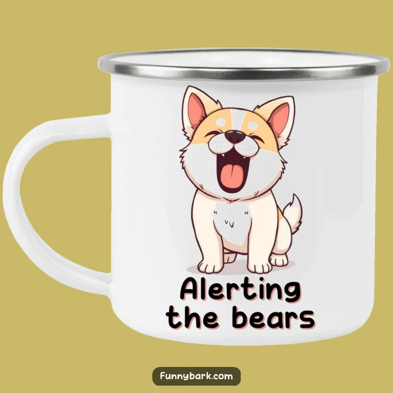 Funny Camping Mug - Mighty Barker Dog, Outdoor Coffee Cup, Perfect Funny Gift