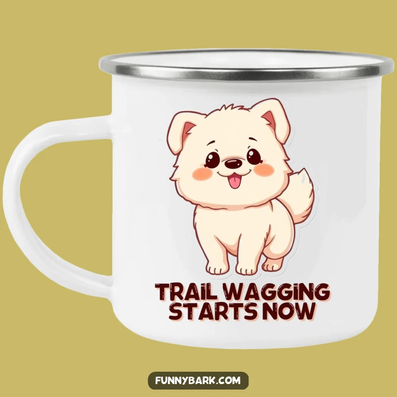 Funny Fluffy Dog Camping Mug - Trailside Excitement!