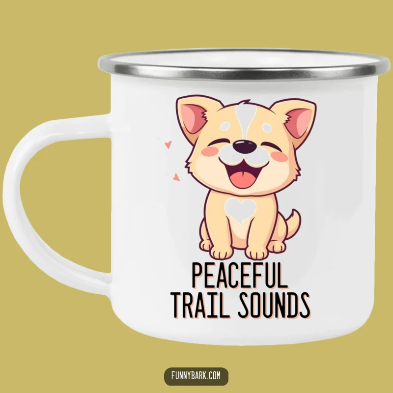Funny Dog Bliss Camping Mug: Serene Sips with Happy Barks, Hilarious Outdoor Gift!