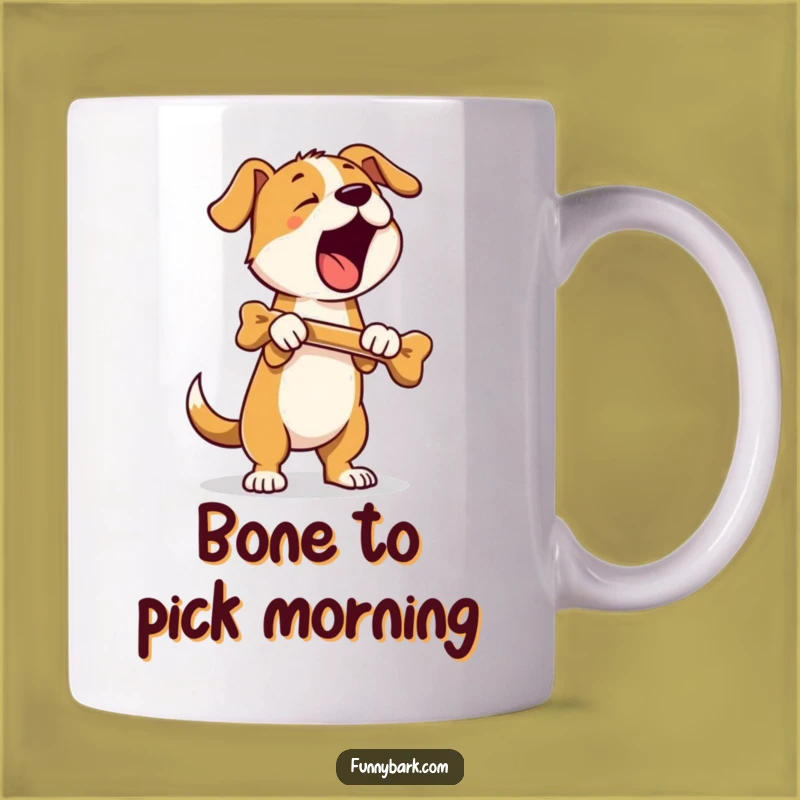 Funny Standing Dog Mug: Bone Bark Triumph - Hilarious Gift for Dog Lovers