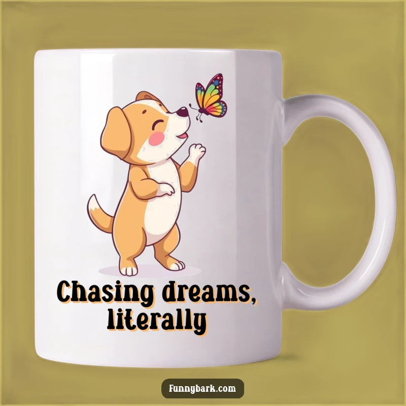 Funny Dog Butterfly Bark Mug: Hind Legs Character - Hilarious Pet Mom Gift