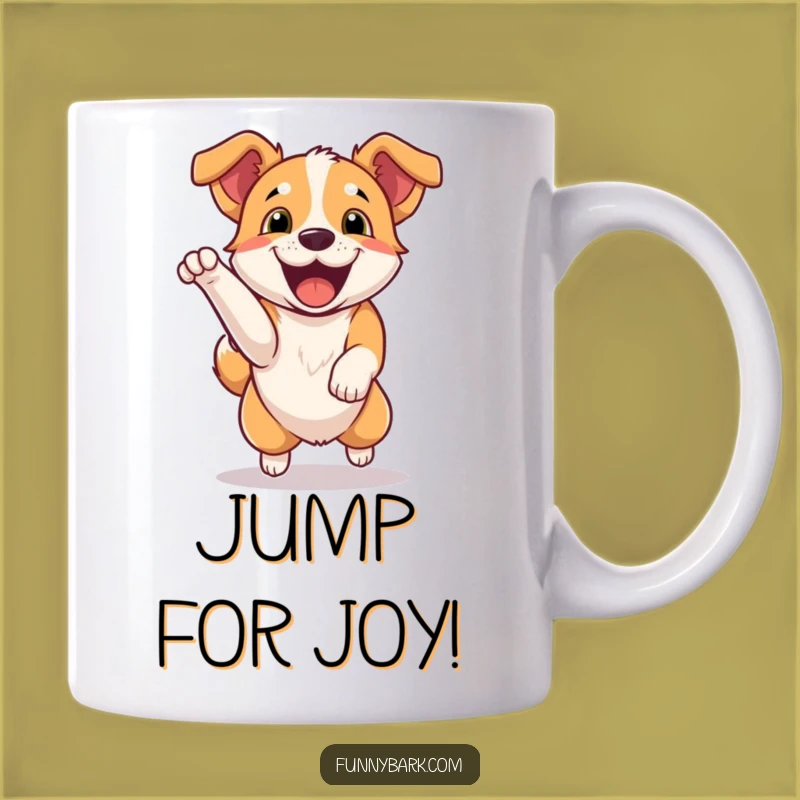 Funny Dog Jumping Mug: Exuberant Barking Pal, Perfect Humorous Gift for Dog Lovers