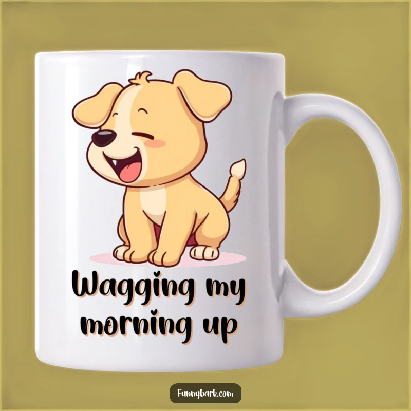 Funny Excited Puppy Mug - Hilarious Wagging Tail & Bark Gift