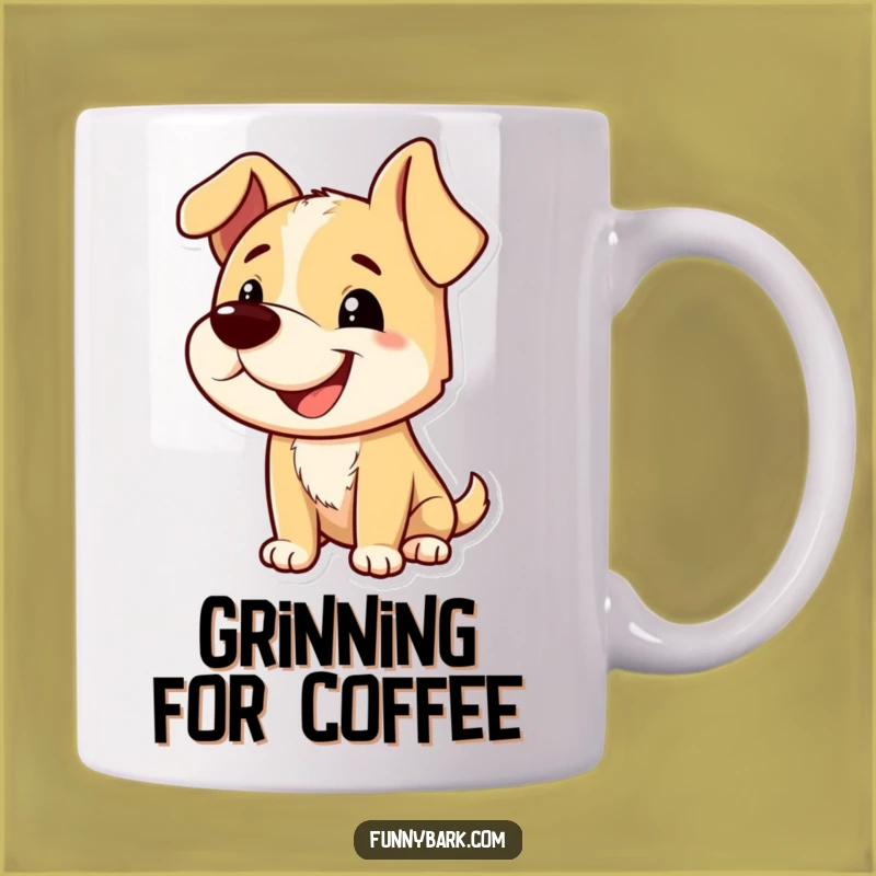 Funny Grinning Dog Mug - Playful Barking Canine Gift For Dog Lovers