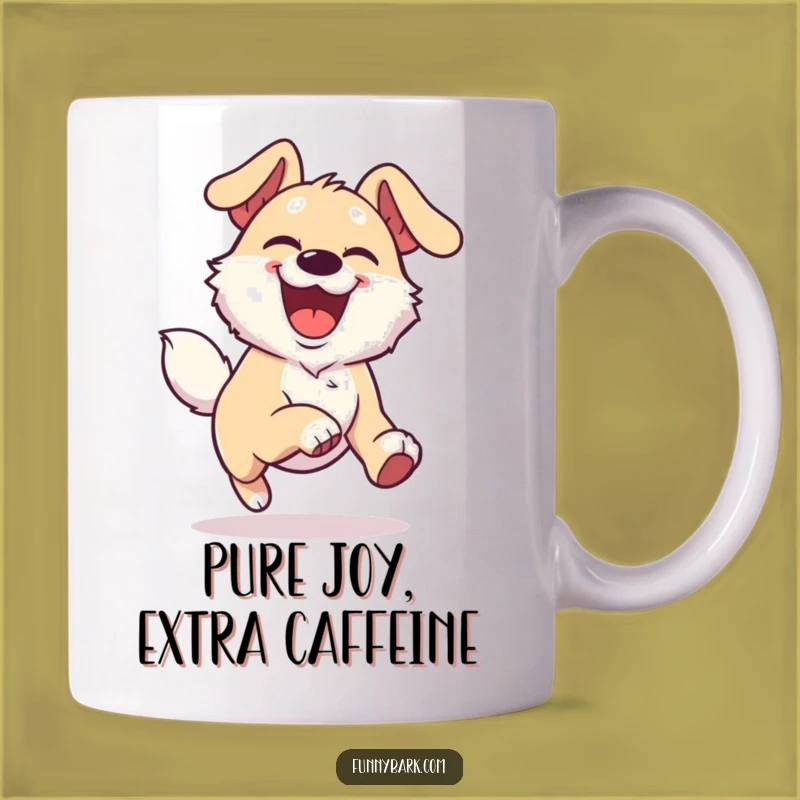 Funny Joyful Dog Mug - Energetic Runner, Overjoyed Expression, Perfect Funny Gift!