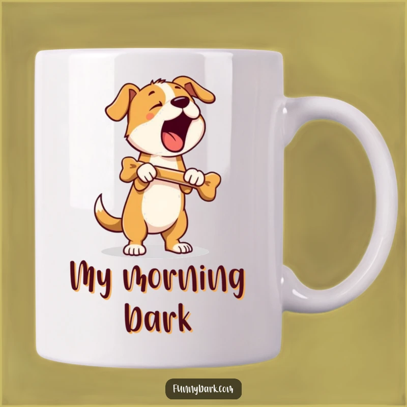 Funny Barking Dog Bone Mug: Hilarious Canine Comedy Gift for Dog Lovers