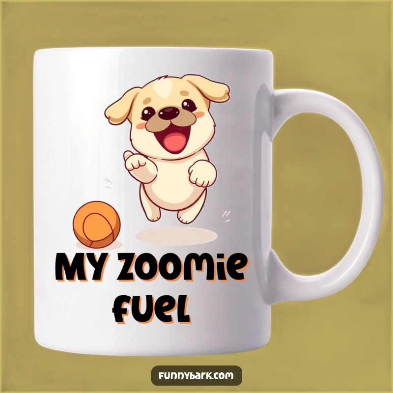 Funny Dog Chasing Ball Mug - Barking with Playful Excitement!