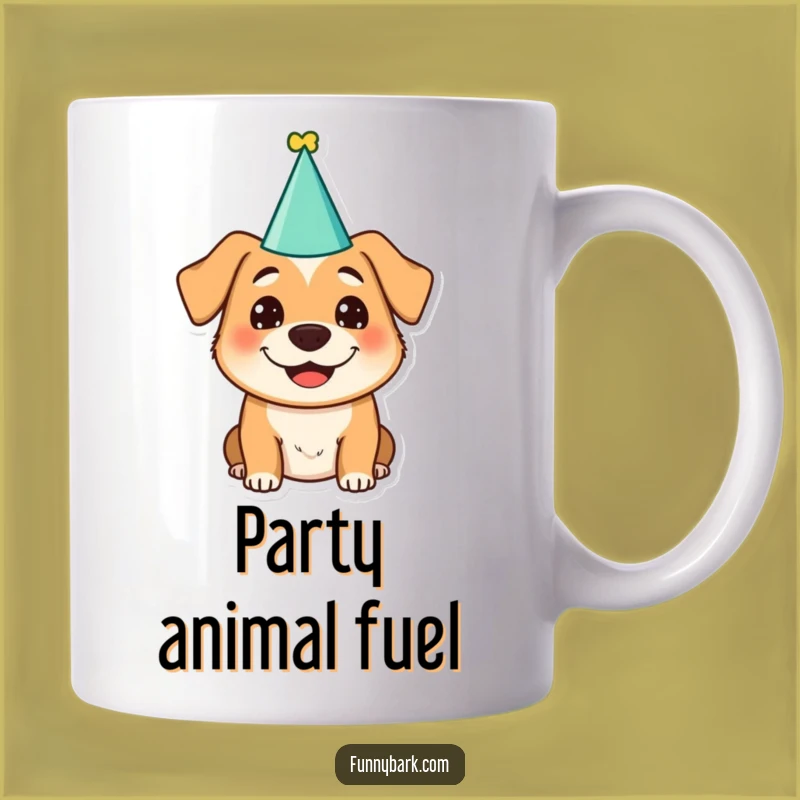 Funny Dog Party Hat Mug: Celebrate Every Sip with a Silly Grin!