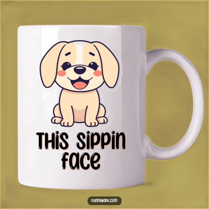 Funny Dog Silhouette Mug - Happy Goofy Droopy Ear Friend