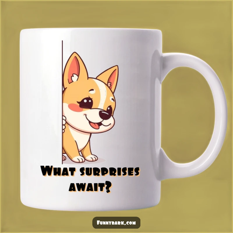 Funny Stealth Dog Mug: Peek-a-Bark Surprise - Hilarious Gift for Sneaky Pups