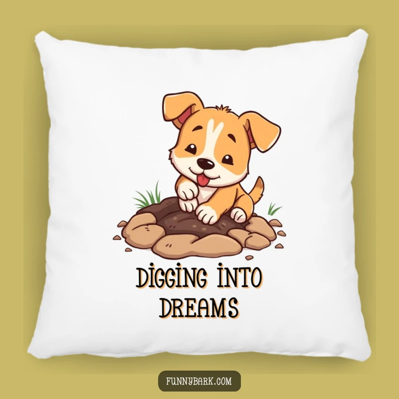 Funny Dog Digging Pillow - Cozy Enthusiastic Pup Cushion Pet Comfort Gift