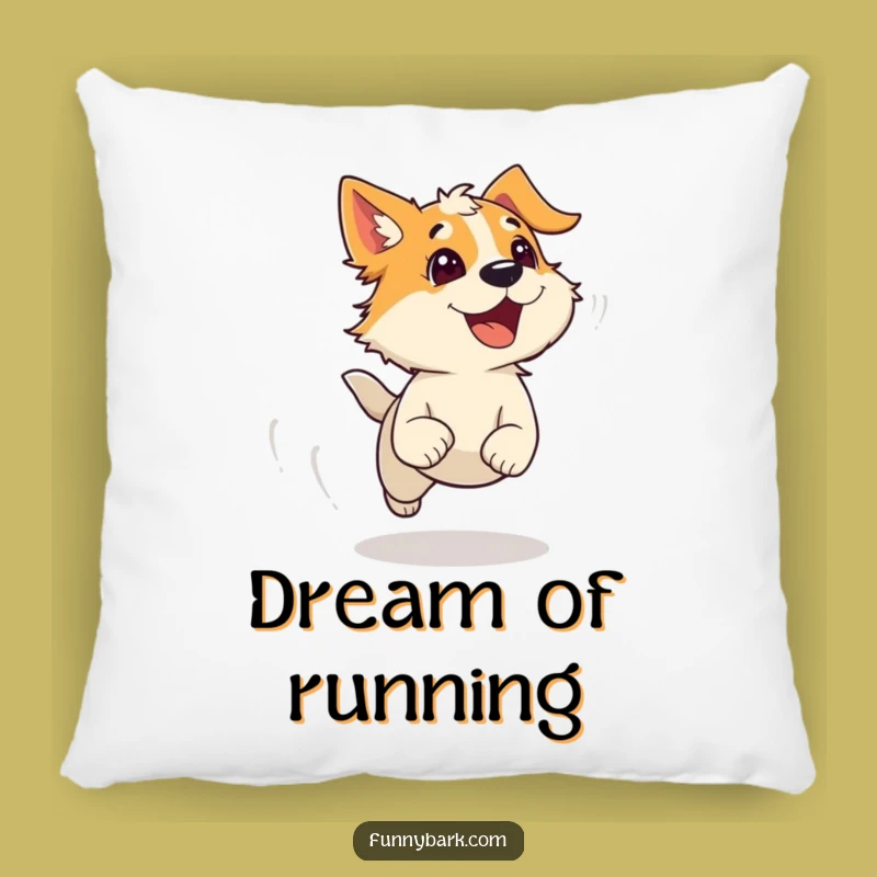 Funny Running Dog Pillow: Windy Bark Cushion - Comfy & Hilarious Decor