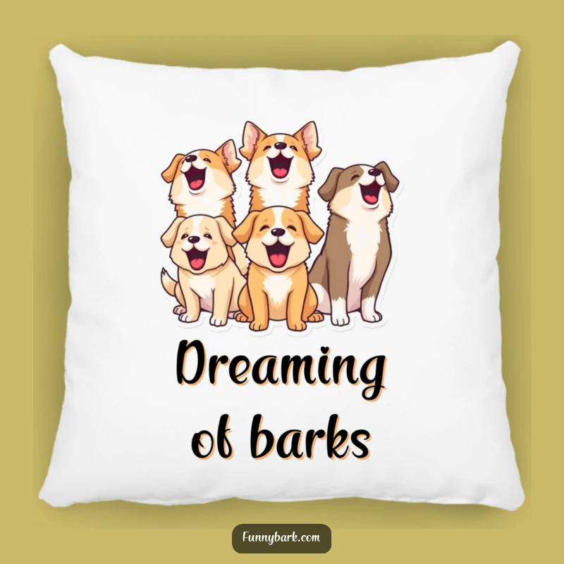 Funny Dog Choir Pillow: Cuddle Up with Comical Canine Barking