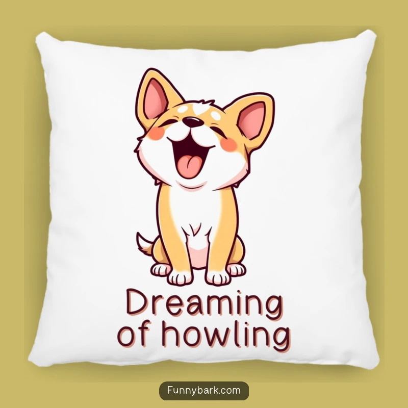 Funny Howling Dog Pillow - Cozy Up With Comedic Canine Cuteness