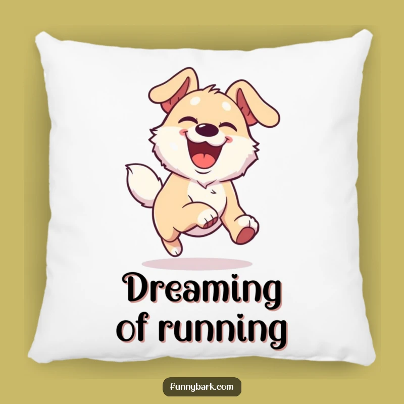 Soft Funny Joyful Dog Pillow - Energetic Runner Comfort, Delightful Funny Gift!