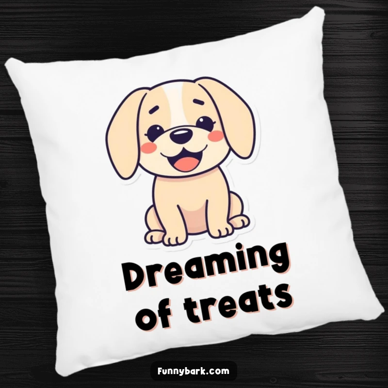Funny pillow: A dog silhouette with a happy open mouth and relaxed droopy ears, perfect for a humorous and cozy gift.