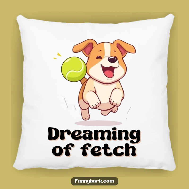 Funny Dog Chasing Tennis Ball Pillow: Cuddle Up with Canine Comfort!