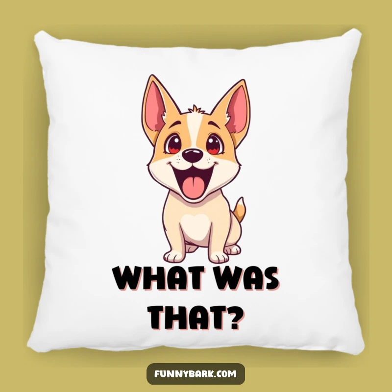 Funny Dog Excitement Pillow: Cozy Anticipation, Adorable Accent, Perfect Funny Gift