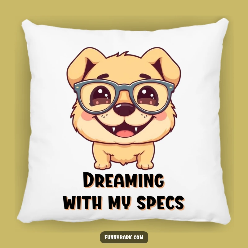Funny Dog Glasses Pillow - Cozy Silly Grin Cushion Goofy Pup Gift