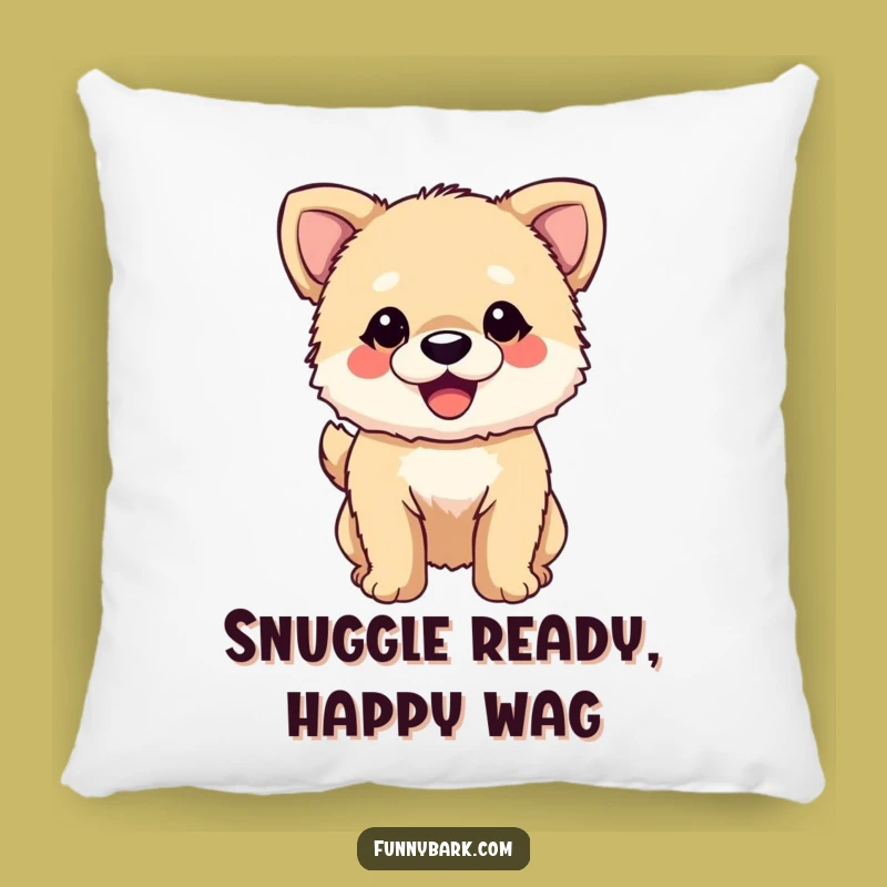 Funny Dog Pillow: Fuzzy Pup Wagging Tail Cushion - Cozy & Cheerful Decor