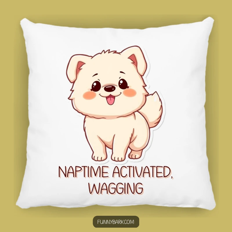 Funny Fluffy Dog Pillow - Cozy Excited Tail Wagger Comfort