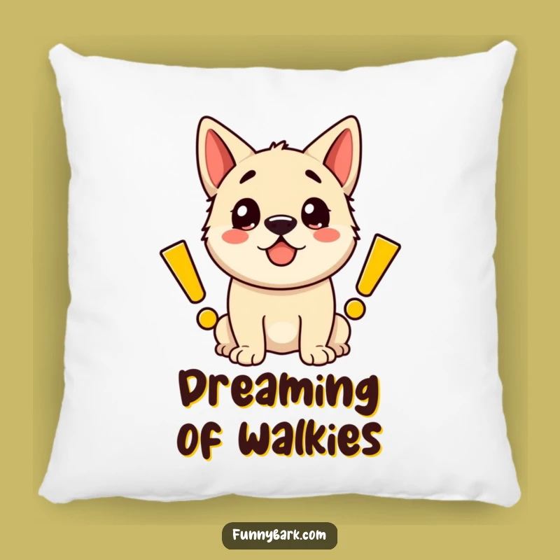 Funny Happy Dog Exclamation Pillow - Cuddle Up with Canine Cheer!