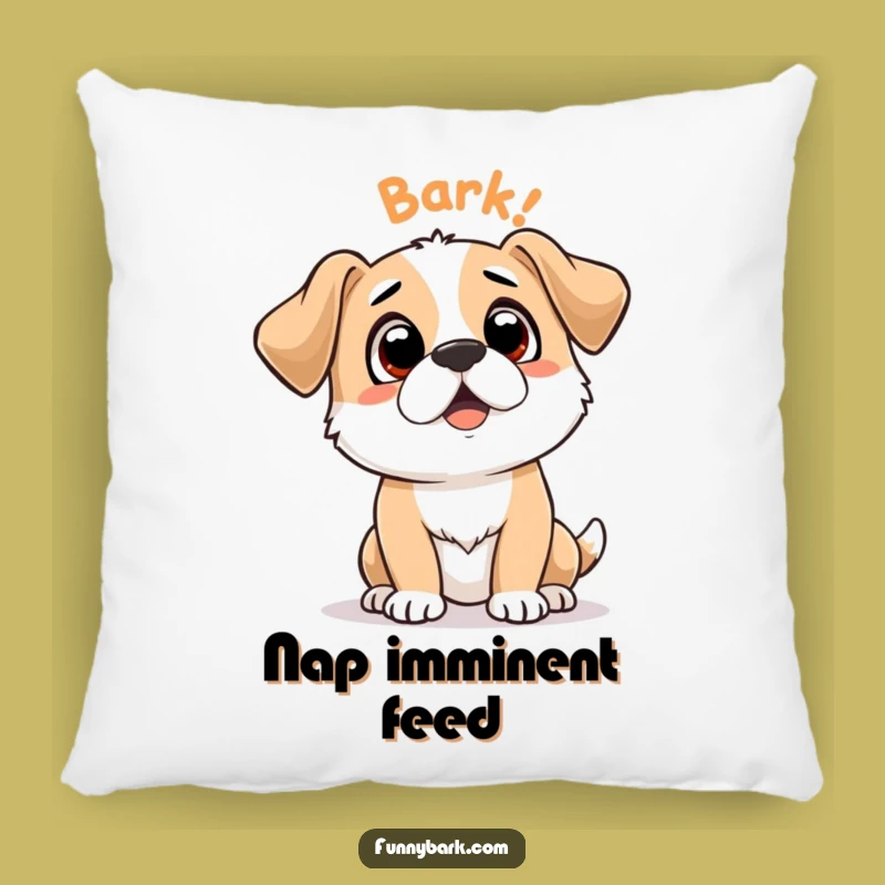 Funny Dog Pillow: 'Bark Bark' Expectant Pup Cushion - Comfy & Hilarious Home Decor Gift