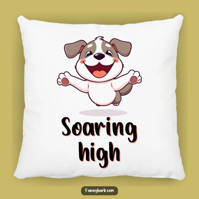 Funny Dog Leaping Pillow: Cozy Joyful Accent, Adorable Comfort, Perfect Funny Gift