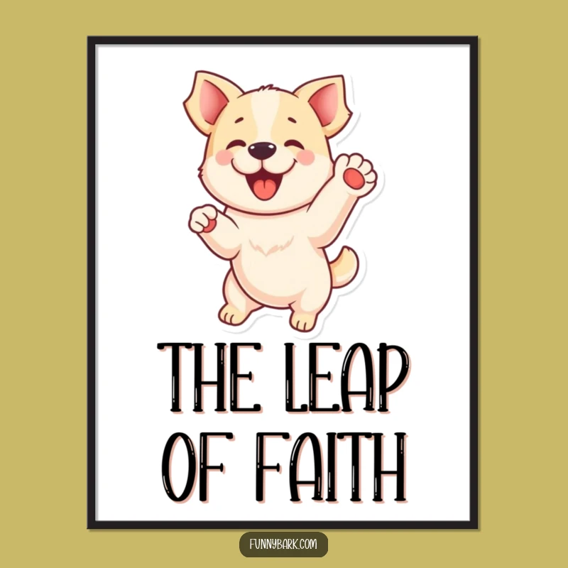 Funny Playful Dog Digital Art - Jump for Joy Print!