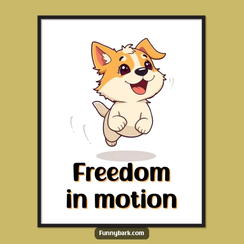 Funny Running Dog Digital Art Print: Windy Bark - Instant Hilarious Decor