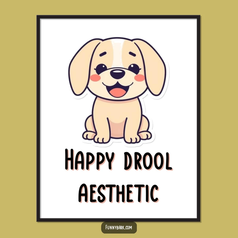 Funny Dog Silhouette Digital Art - Happy Droopy Ear Friend