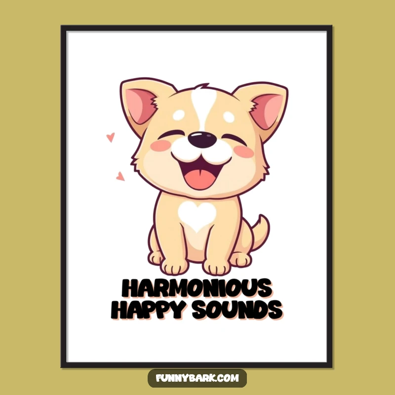 Funny Dog Bliss Digital Art: Tranquil Canine Bark for Instant Calm Decor, Unique Gift!