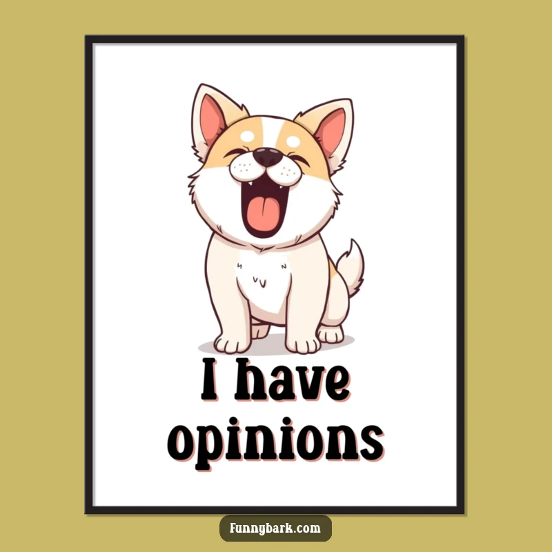 Funny Digital Art - Mighty Barking Dog Print, Instant Wall Decor, Unique Funny Gift