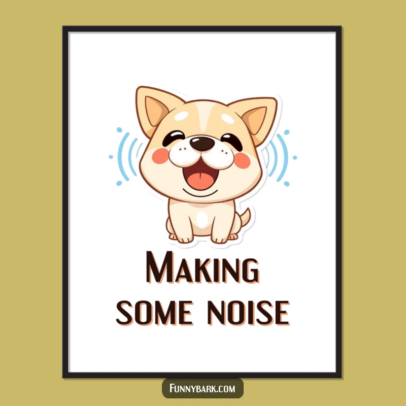 Funny Dog Barking Sound Waves Digital Art - Instant Expressive Vibes for Walls