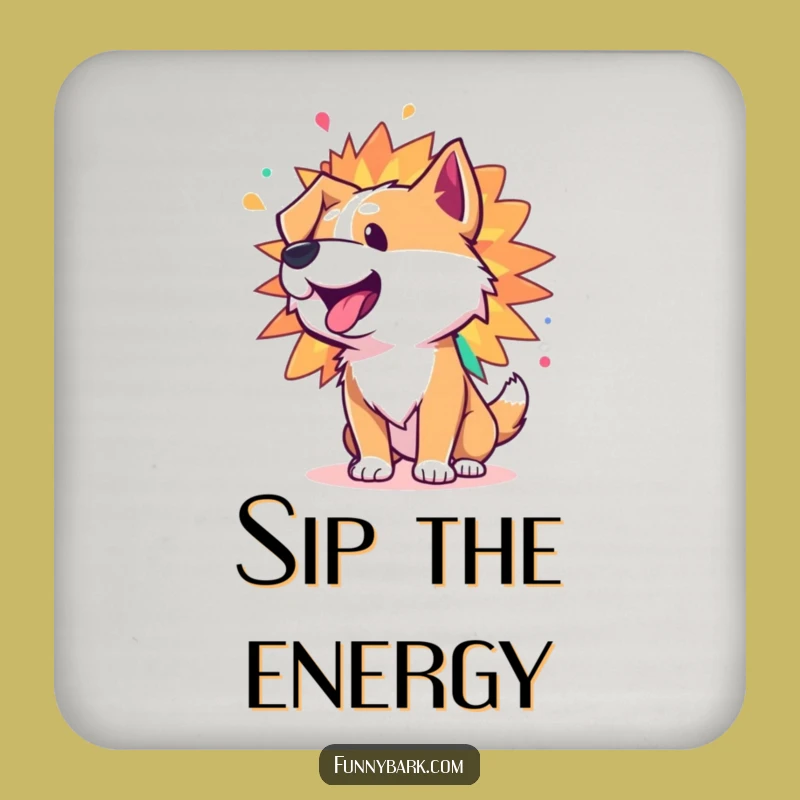 Funny Color Burst Coasters: Protect Surfaces with Canine Vibrance