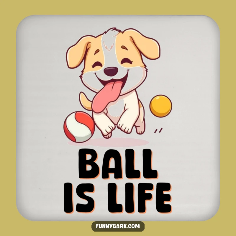 Funny Dog Ball Chase Coaster: Protect Surfaces, Sip with Smiles, Perfect Dog Funny Gift