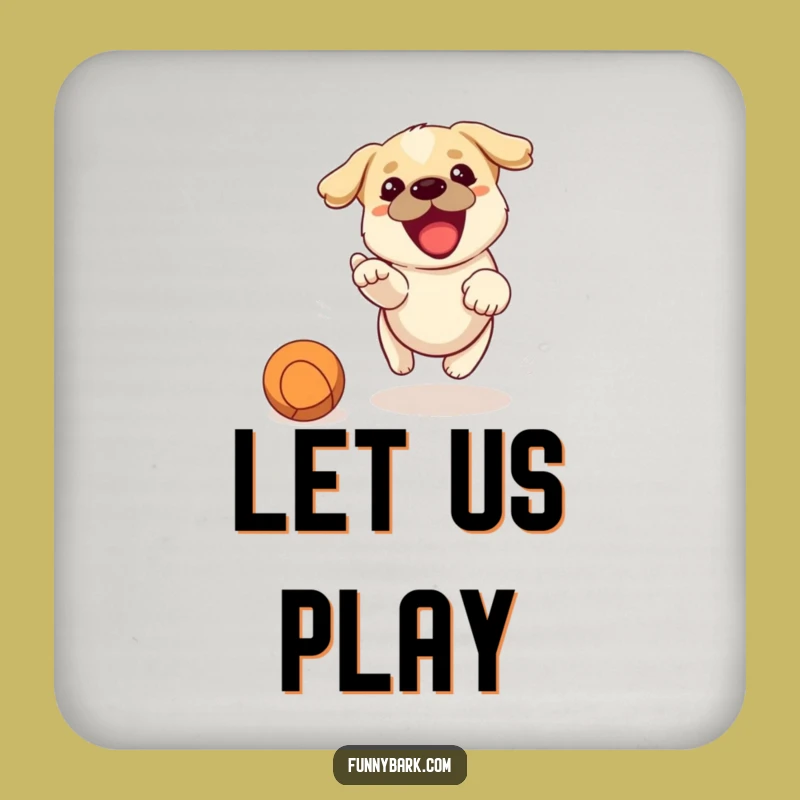 Funny Dog Chasing Ball Coaster - Protect Surfaces with a Smile!